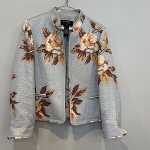 Studio by Liz Claiborne Floral Quilted Women's Jacket - Gray and Brown